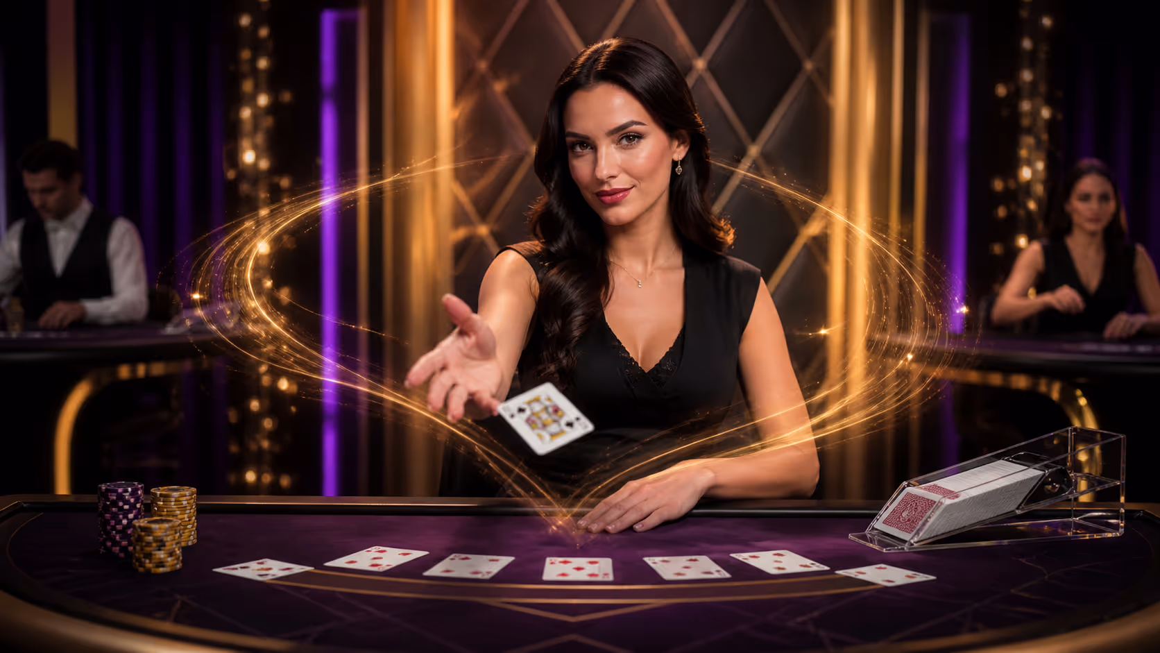 Thrill Casino live dealer dealing blackjack at a high-stakes table in 2026